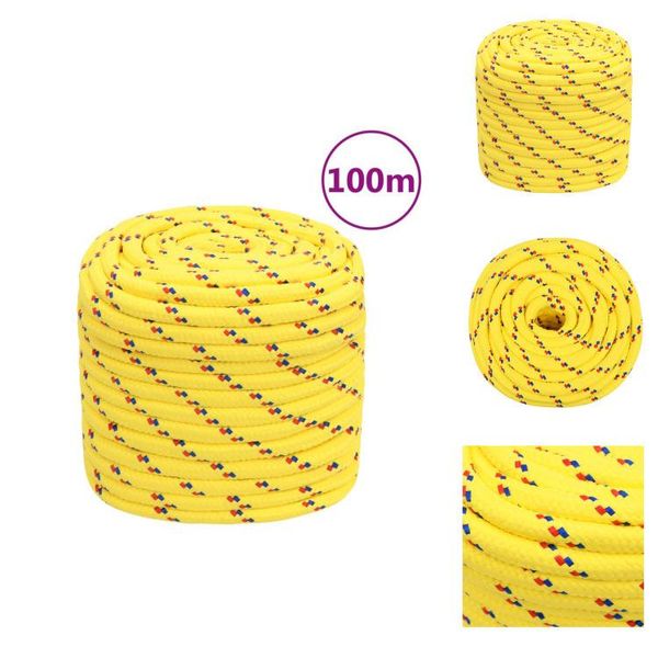 Vidaxl Corda Da Barca Gialla 18 Mm 100 M In Polipropilene - Corde-image