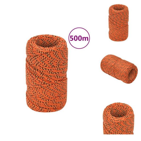 Vidaxl Corda Per Barca Arancione 2 Mm 500 M Polipropilene - Corde-image