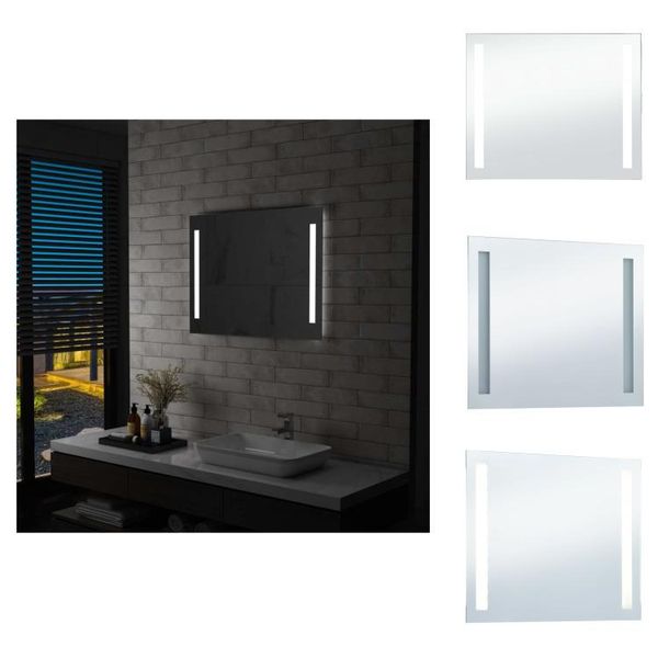Vidaxl Specchio Da Parete Per Bagno Con Led 80X60 Cm - Specchio-image