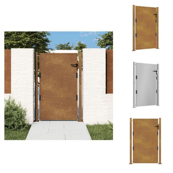 Vidaxl Cancello Da Giardino 105X130 Cm In Acciaio Corten - Cancelli Da Giardino-image