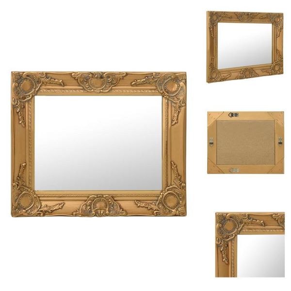 Vidaxl Specchio Da Parete In Stile Barocco 50X40 Cm Golden - Specchio-image