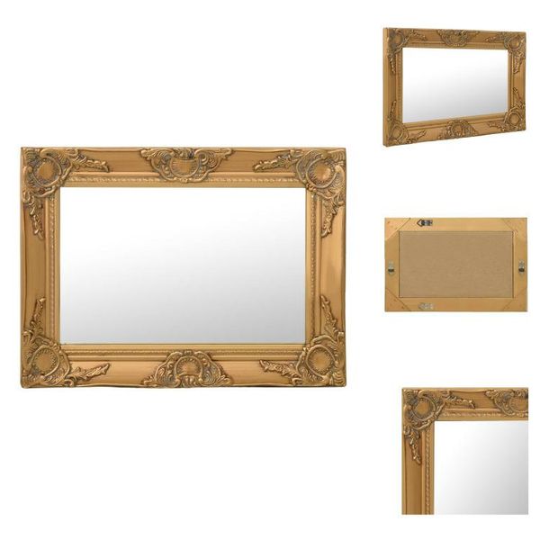 Vidaxl Specchio Da Parete In Stile Barocco 60X40 Cm Golden - Specchio-image