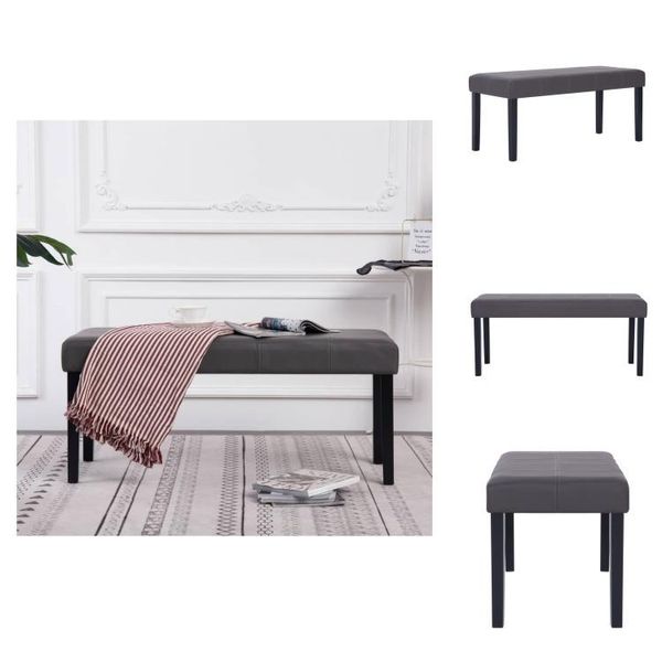 Vidaxl Panca 106 Cm In Pelle Finta Grigia - Panche Per Il Corridoio E Per La Casa-image