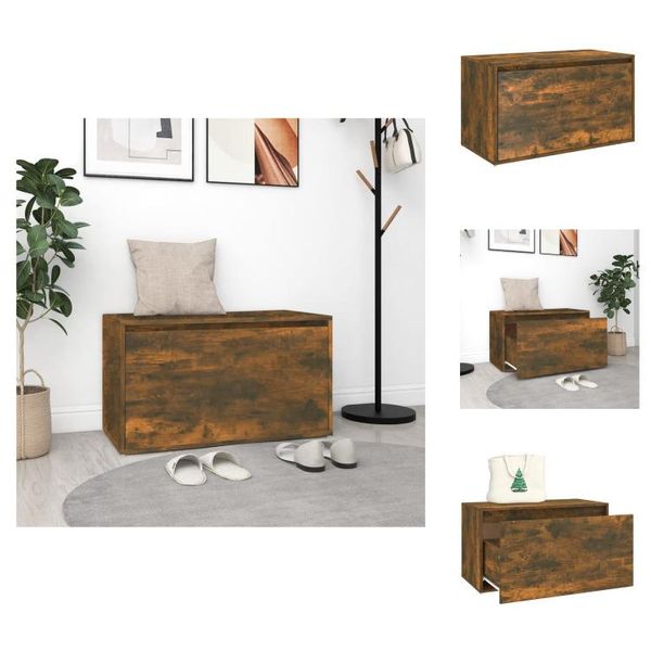 Vidaxl Panca Da Corridoio 80X40X45 Cm In Legno Di Quercia Affumicata - Panche Da Corridoio E Cassapanca-image