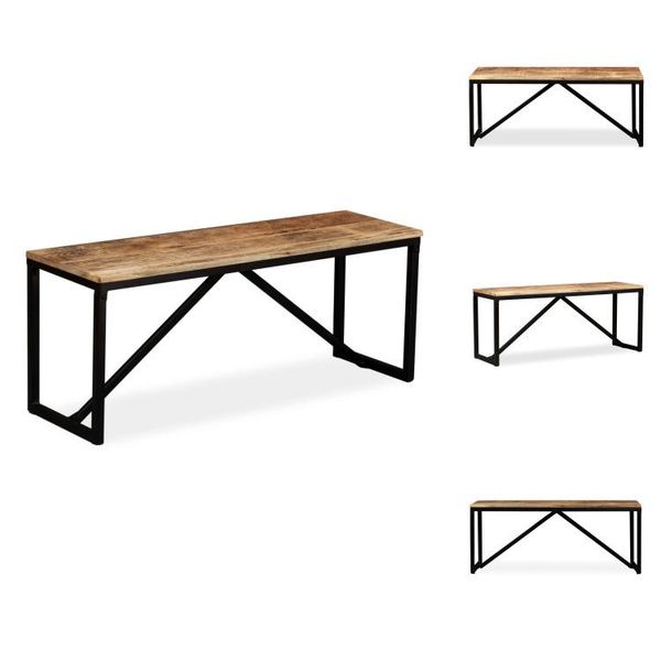 Vidaxl Panca In Legno Massiccio Di Mango 110 X 35 X 45 Cm - Panche Per Il Corridoio E Per La Sala-image
