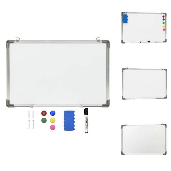 Vidaxl Lavagna Magnetica Bianca 60 X 40 Cm In Acciaio - Lavagne Bianche-image