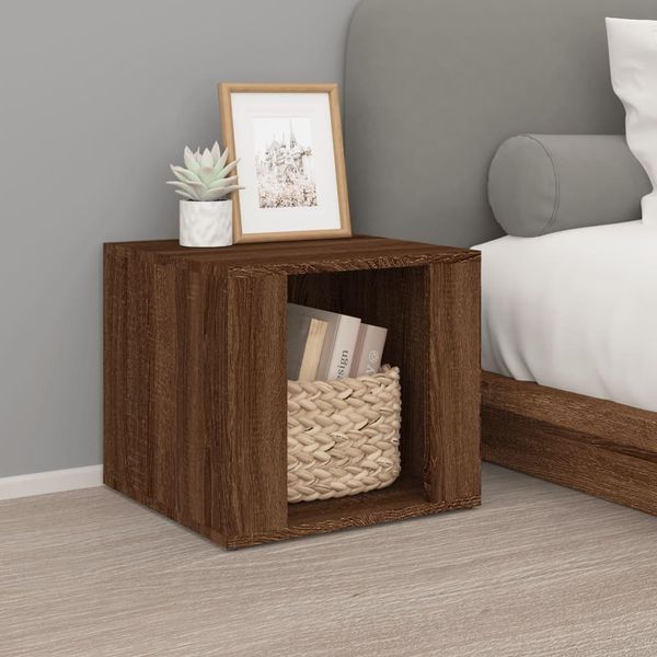 Maison Exclusive - Comodino Effetto Rovere Marrone 41X40X36 Cm Materiale Ligneo-image