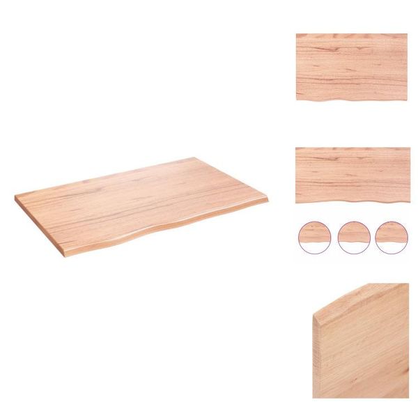 Vidaxl Mensola Da Parete Marrone Chiaro 80X50X2 Cm In Legno Massiccio Trattato Con Rovere - Mensole Da Parete-image