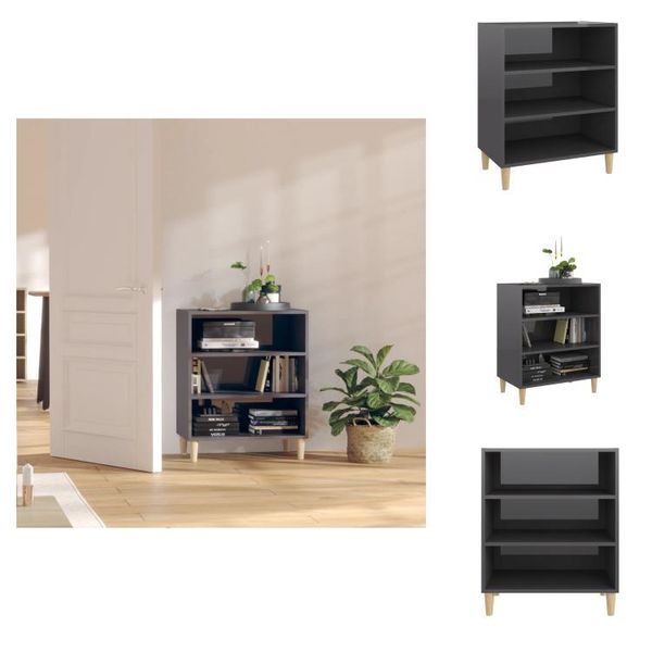 Vidaxl Credenza Grigio Lucido 57X35X70 Cm Materiale Legno - Credenze-image