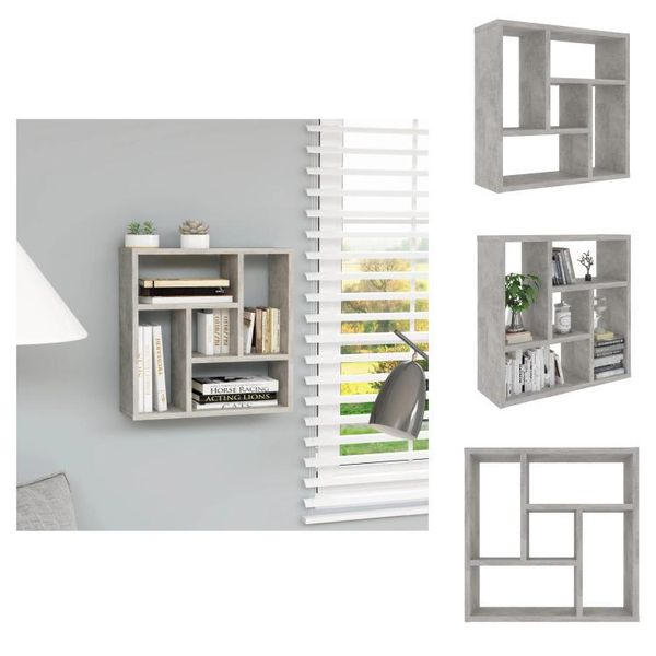 Vidaxl Mensola A Muro Grigio Cemento 45,1X16X45,1 Cm Materiale A Base Di Legno - Mensole A Muro-image