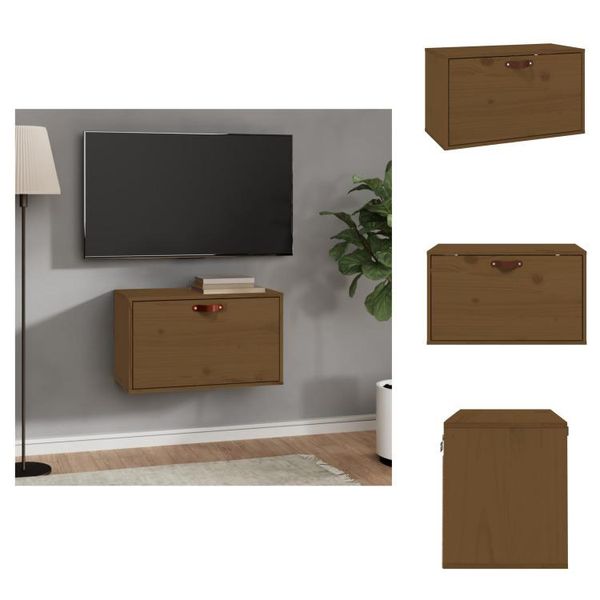 Vidaxl Armadio A Muro Marrone Miele 60X30X35 Cm In Legno Di Pino Massiccio - Mensole A Muro-image
