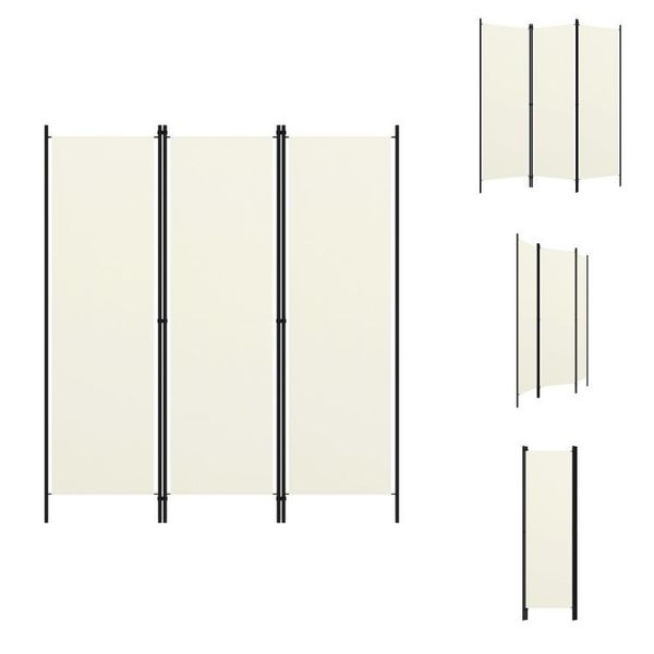 Vidaxl 3 Pezzi Divisori Per Ambienti Bianco Crema 150X180 Cm - Divisori Per Ambienti-image