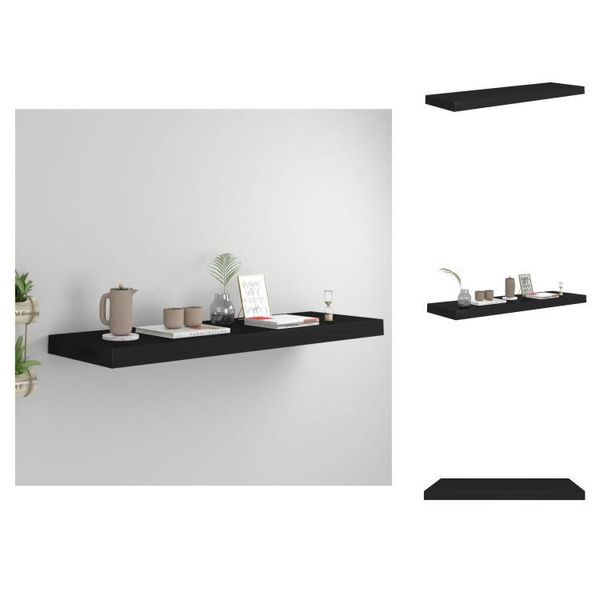 Vidaxl Scaffale Galleggiante Nero 80X23,5X3,8 Cm Mdf - Mensole A Muro-image