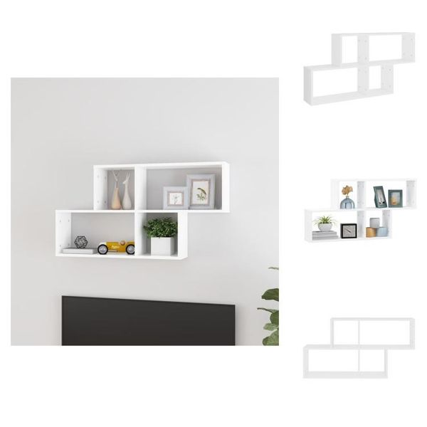 Vidaxl Mensola A Muro Bianca 100X18X53 Cm In Legno - Mensole A Muro-image