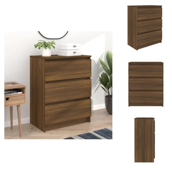 Vidaxl Credenza Marrone Effetto Rovere 60X35X76 Cm Materiale Legno - Credenze-image