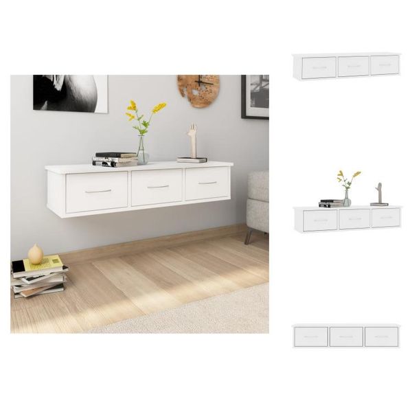 Vidaxl Scaffale A Parete Bianco 88X26X18,5 Cm Materiale A Base Di Legno - Scaffali A Parete-image