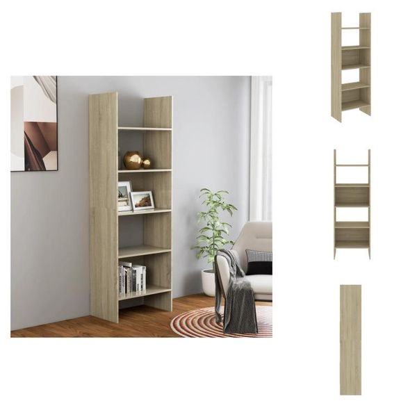 Vidaxl Libreria Rovere Sonoma 60X35X180 Cm Materiale A Base Di Legno - Librerie E Scaffalature-image