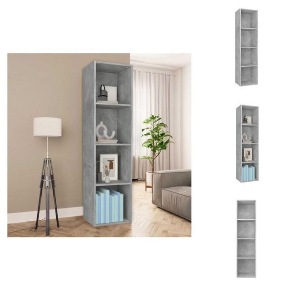 Vidaxl Libreria/Tv Grigio Cemento 36X30X143 Cm Materiale Legno - Librerie E Scaffali-image