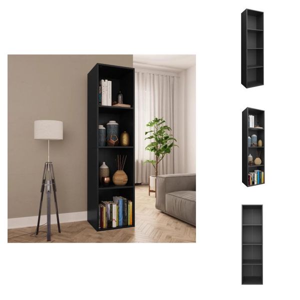 Vidaxl Libreria/Tv Nero 36X30X143 Cm Materiale A Base Di Legno - Librerie E Scaffali-image