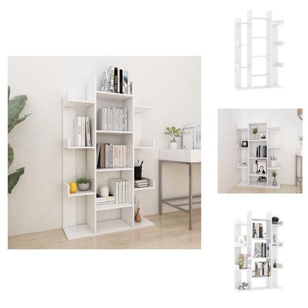 Vidaxl Libreria Bianca 86X25,5X140 Cm Materiale A Base Di Legno - Librerie E Scaffalature-image