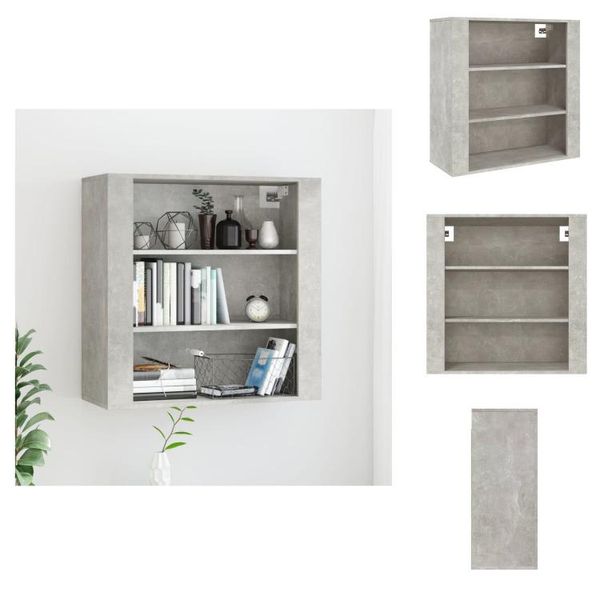 Vidaxl Armadio A Muro Grigio Cemento 80X33X80 Cm Materiale Legno - Credenze-image