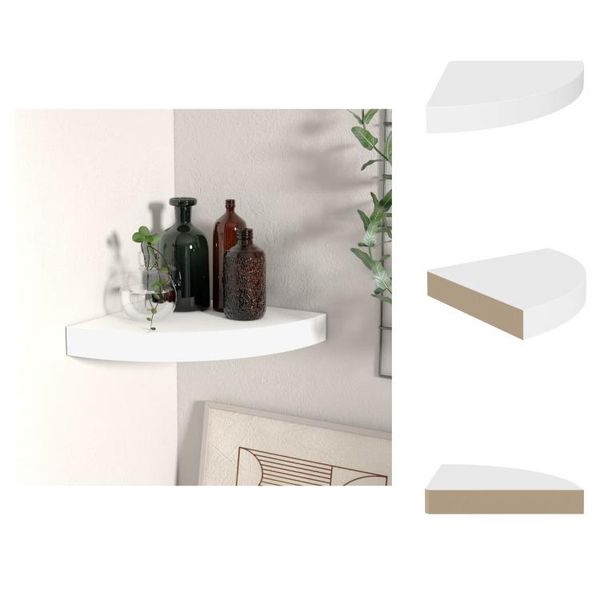 Vidaxl Mensola Galleggiante Angolare Bianca 25X25X3,8 Cm Mdf - Mensole A Muro-image