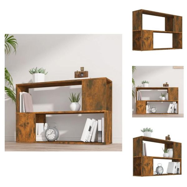 Vidaxl Libreria In Rovere Affumicato 100X24X63 Cm Materiale A Base Di Legno - Librerie E Scaffali-image