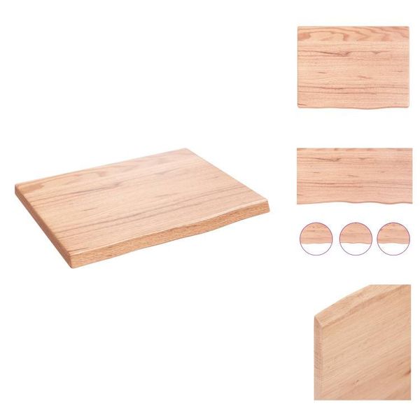 Vidaxl Mensola Da Parete Marrone Chiaro 40X30X2 Cm In Legno Massiccio Trattato Con Rovere - Mensole Da Parete-image