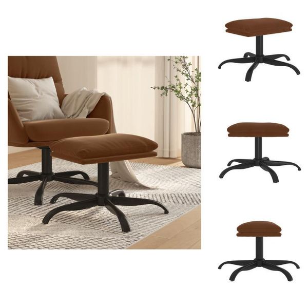 Vidaxl Sgabello Marrone 60X60X36 Cm In Tessuto Microfibra - Sgabello Imbottito-image
