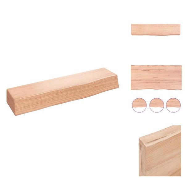 Vidaxl Mensola Da Parete Marrone Chiaro 40X10X6 Cm In Legno Massiccio Trattato Con Rovere - Mensole Da Parete-image