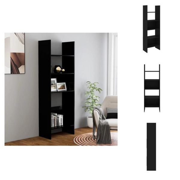 Vidaxl Libreria Nera 60X35X180 Cm Materiale A Base Di Legno - Librerie E Scaffali-image