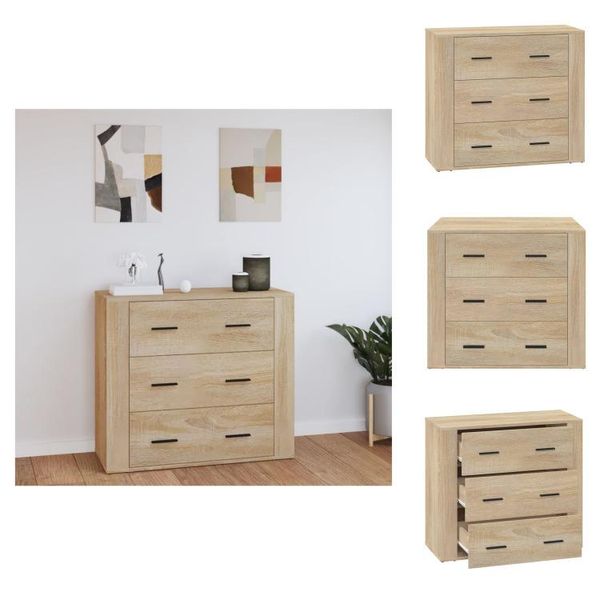Vidaxl Credenza Rovere Sonoma 80X33X70 Cm Materiale Legno - Credenze-image