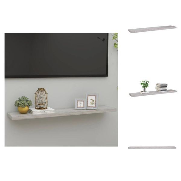 Vidaxl Scaffale Galleggiante Grigio Cemento 120X23,5X3,8 Cm Mdf - Mensole A Muro-image