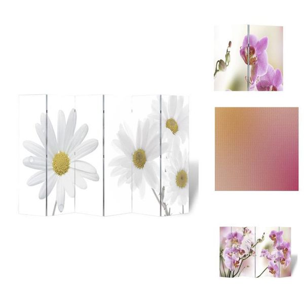 Vidaxl Divisorio Pieghevole 217X170 Cm A Fiori - Divisorio Per Ambienti-image