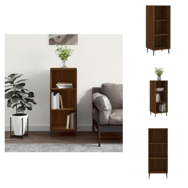 Vidaxl Credenza Marrone Effetto Rovere 34,5X32,5X90 Cm Materiale Legno - Credenze-image