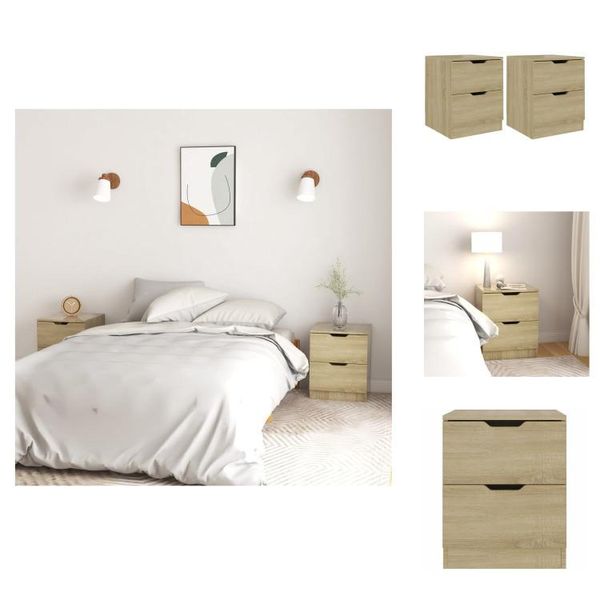 Vidaxl Comodini 2 Pezzi Rovere Sonoma 40X40X50 Cm Truciolato - Comodini-image