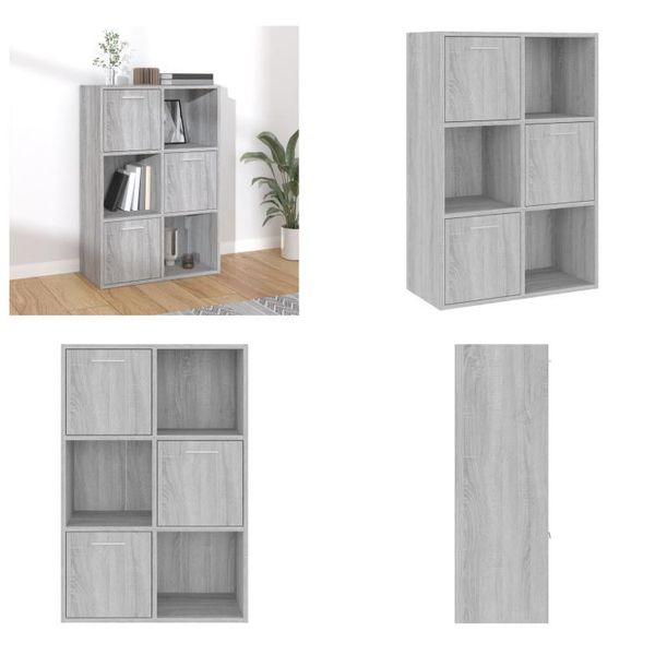Vidaxl Armadio Portaoggetti Grigio Sonoma 60X29,5X90 Cm - Armadio Portaoggetti - Armadio Portaoggetti - Mensola Portaoggetti - Libreria-image