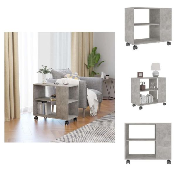 Vidaxl Tavolino In Cemento Grigio 70X35X55 Cm Materiale A Base Di Legno - Tavolini-image