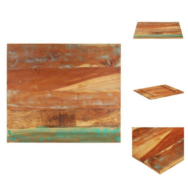 Vidaxl Piano Da Tavolo Rettangolare 70X80 Cm 25-27 Mm In Legno Massello Di Recupero - Piani Da Tavolo-image