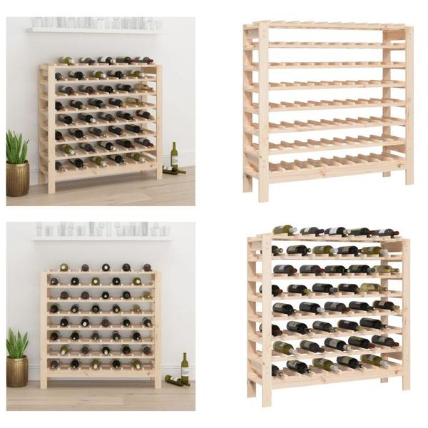 Vidaxl Portabottiglie Da Vino 109,5X30X107,5 Cm In Legno Di Pino Massiccio - Portabottiglie Da Vino - Portabottiglie Da Vino - Portabottiglie Da Vino-image