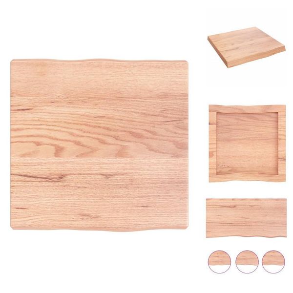 Vidaxl Piano Da Tavolo 40X40X(2-4) Cm In Legno Massiccio Trattato Bordo Albero - Piani Da Tavolo-image