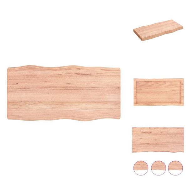 Vidaxl Piano Da Tavolo 80X40X(2-6) Cm In Legno Massiccio Trattato Bordo Albero - Piani Da Tavolo-image
