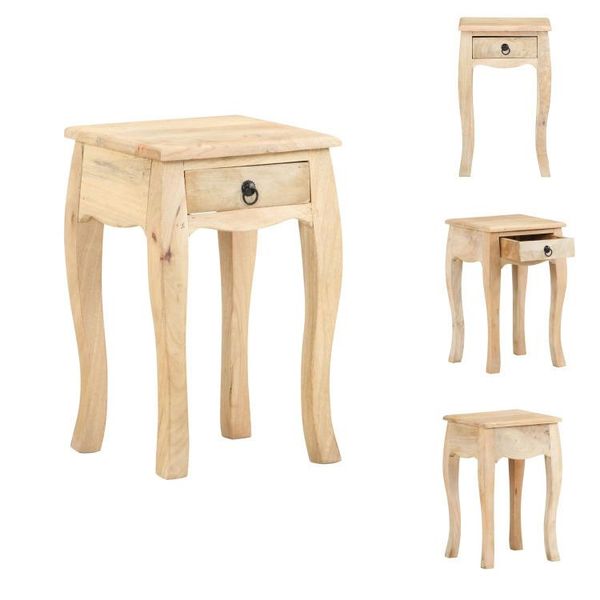 Vidaxl Comodino 28X28X46 Cm In Legno Massiccio Di Mango - Comodini-image