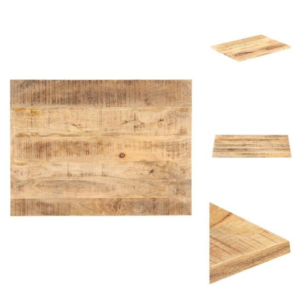 Vidaxl Piano Da Tavolo In Legno Massiccio Di Mango 25-27 Mm 90X70 Cm - Piani Da Tavolo-image