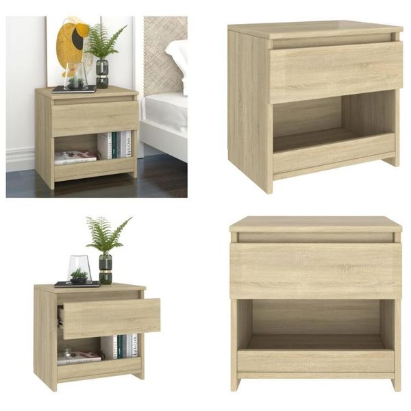 Vidaxl Comodino Rovere Sonoma 40X30X39 Cm In Legno - Comodino - Comodini - Tavolino - Tavoli Laterali-image