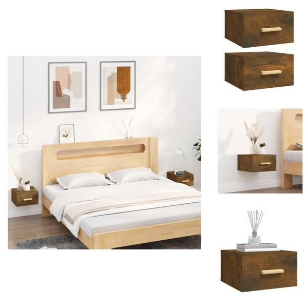 Vidaxl Comodini Da Parete 2 Pz. Rovere Fumé 35X35X20 Cm - Comodini-image