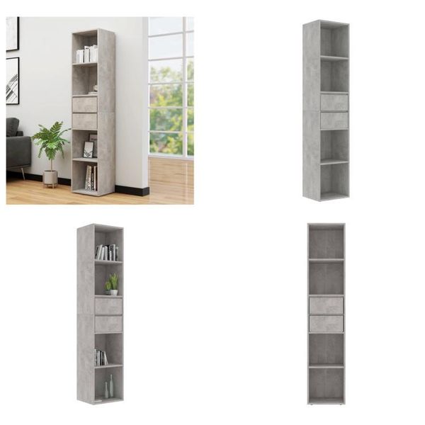 Vidaxl Libreria Grigio Cemento 36X30X171 Cm Materiale A Base Di Legno - Libreria - Librerie - Libreria - Librerie-image