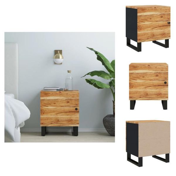Vidaxl Comodino 40X33X46 Cm In Legno Massiccio Di Acacia - Comodini-image