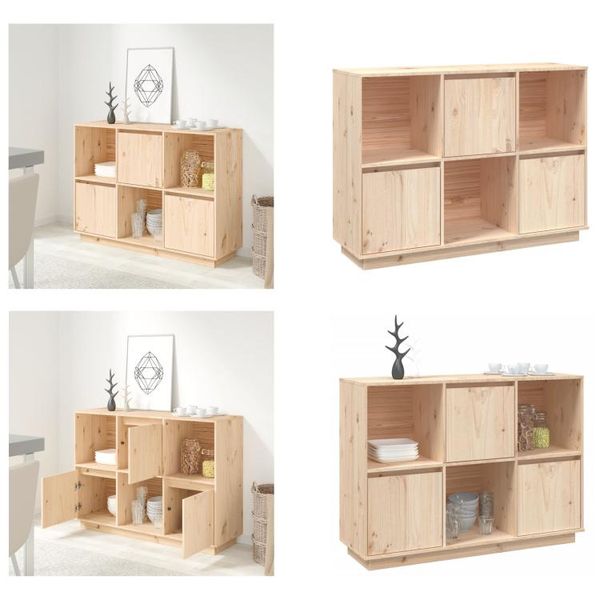 Vidaxl Credenza 110,5X35X80 Cm In Legno Di Pino Massiccio - Credenza - Credenza - Armadio - Mobile Contenitore-image