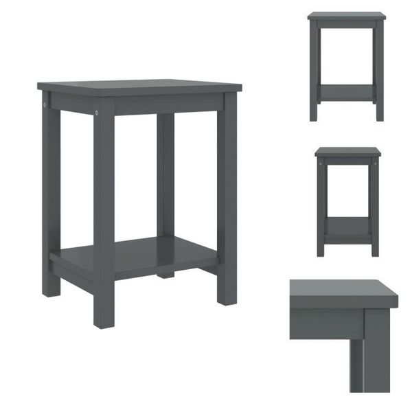 Vidaxl Comodino Grigio Scuro 35X30X47 Cm Pino Massiccio - Comodini-image